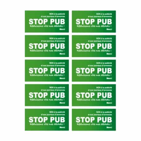 Stickers STOP PUB par 10