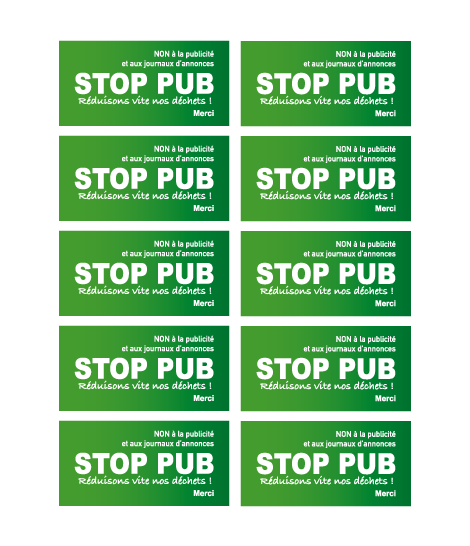 Lot De 10 Autocollants Stop Pub