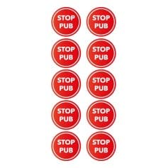 Stickers rond STOP PUB par 10