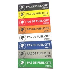 petit format 2 versions plaque gravée PAS DE PUBLICITE MERCI STOP PUB 