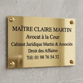 Plaque Laiton 30x20cm / 6 lignes