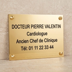 Plaque professionnelle en laiton 25 x 15 cm