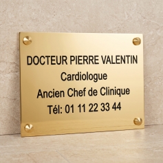 Plaque professionnelle en laiton 25 x 15 cm
