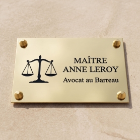 Plaque professionnelle en laiton 20 x 15 cm