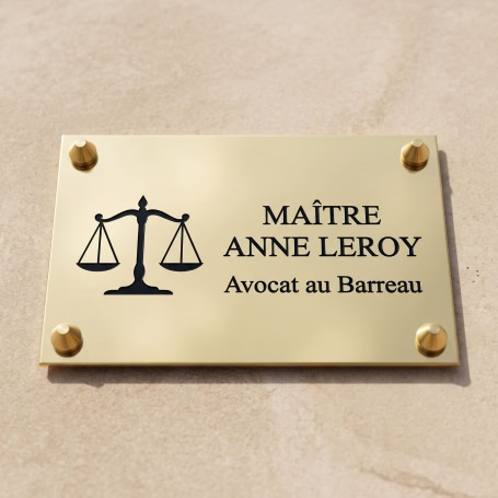 Plaque professionnelle en laiton 20 x 15 cm