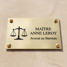 Plaque professionnelle en laiton 20 x 15 cm