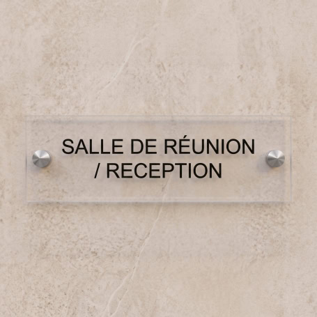Plaque Plexi Transparent 20x5cm / 2 lignes