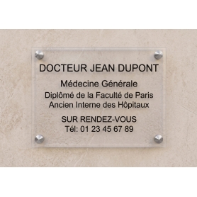 Plaque Plexi Transparent 30x20cm / 6 lignes
