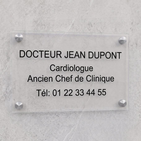 Plaque Plexi Transparent 25x15cm / 4 lignes