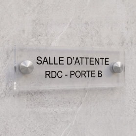 Plaque Plexi Transparent 6x2cm / 2 lignes