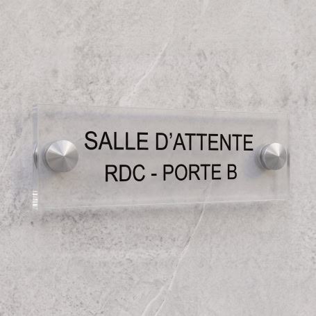 Plaque Plexi Transparent 6x2cm / 2 lignes
