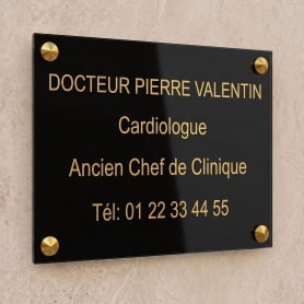 Plaque professionnelle Plexi Couleur 25x15cm / 4 lignes