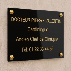 Plaque professionnelle Plexi Couleur 25x15cm / 4 lignes