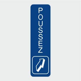 Plaque signalétique "Poussez" (vertical)