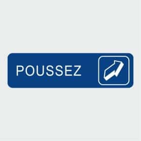 Plaque signalétique "Poussez" (horizontal)