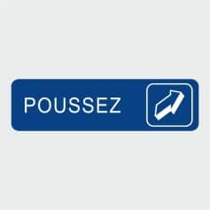 Plaque signalétique "Poussez" (horizontal)